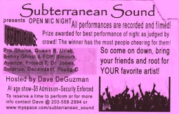 Subterranean Sound Open Mic Night 2